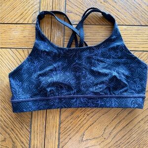 Lululemon Athletica Dark Blue Patterned Sports Bra